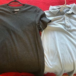 (2) MENS M MERONA BLUE POLO & MOSSIMO GRAY TEE !!!